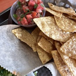 Salsa and Chips. The salsa was tasteless the chips taste like particle board. Salsa and Chips. The salsa was tasteless the chips taste like particle board.