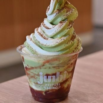 Junbi Matcha & Tea - Irvine - Matcha Vanilla swirl with red bean and Hojicha dust - Bubble Tea Near Me - Irvine, California Junbi Matcha & Tea - Irvine - Matcha Vanilla swirl with red bean and Hojicha dust - Bubble Tea Near Me - Irvine, California