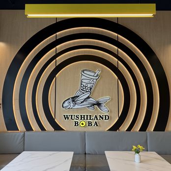 Wushiland Boba - Seating area and love the logo! - Bubble Tea Near Me - Sacramento, California Wushiland Boba - Seating area and love the logo! - Bubble Tea Near Me - Sacramento, California