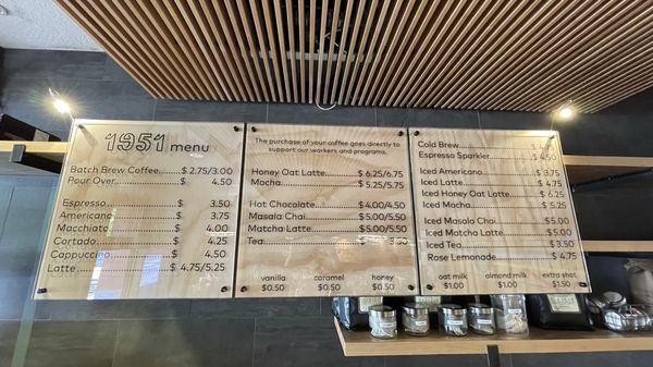 Menu photo 2 1951 Coffee Company Berkeley, CA