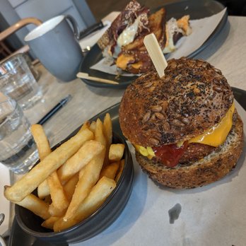 Sir Duke - Vegan OG burger in front, and Reuben behind. - Coffee & Tea Near Me - Moonee Ponds, VIC Sir Duke - Vegan OG burger in front, and Reuben behind. - Coffee & Tea Near Me - Moonee Ponds, VIC