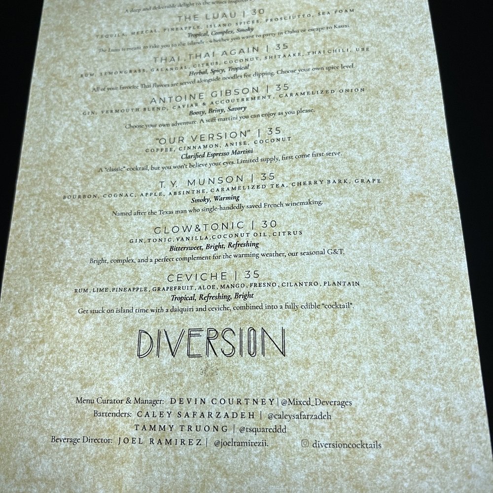 Diversión Cocktails - Menu - Cocktail Bars Near Me - Houston, Texas Diversión Cocktails - Menu - Cocktail Bars Near Me - Houston, Texas