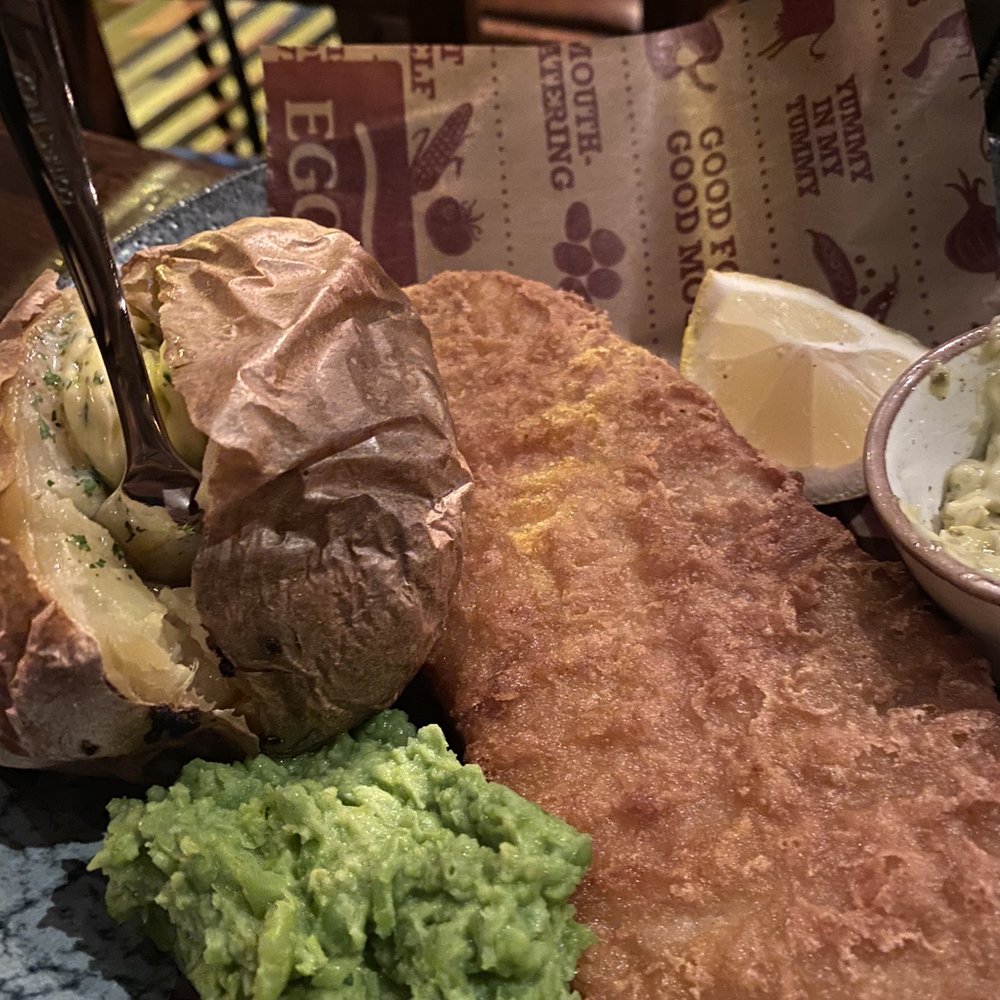 Egon Kjøttbasaren - Fish & Chips- sub Chips for a Baked Potato - Scandinavian Near Me - Bergen, 12 Egon Kjøttbasaren - Fish & Chips- sub Chips for a Baked Potato - Scandinavian Near Me - Bergen, 12