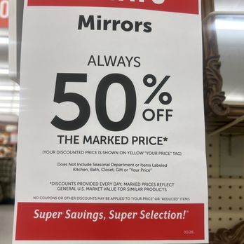 Hobby Lobby - Mirrors are always 50% off - Hobby Shops Near Me - Mechanicsburg, Pennsylvania Hobby Lobby - Mirrors are always 50% off - Hobby Shops Near Me - Mechanicsburg, Pennsylvania