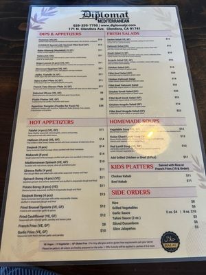 Menu photo 4 The Diplomat Junior Glendora, CA