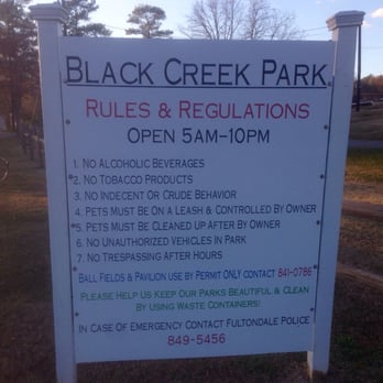 Black Creek Park - Rules and times. - Parks Near Me - Fultondale, Alabama Black Creek Park - Rules and times. - Parks Near Me - Fultondale, Alabama