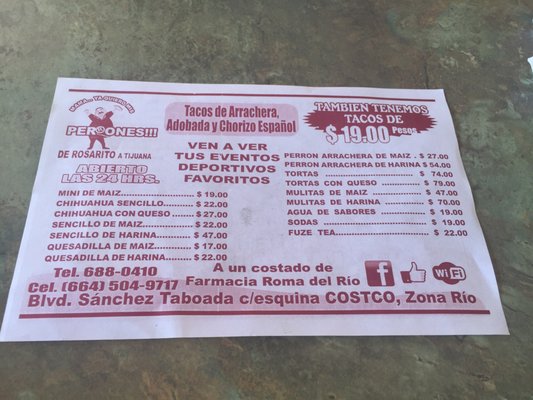 Menu photo 5 Los Perrones Tijuana, BCN