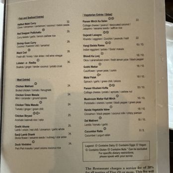 Rasika - Menu - Indian Near Me - Washington, DC, District of Columbia