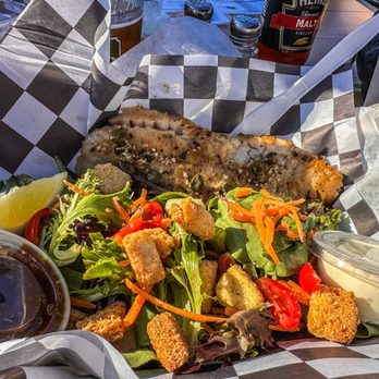 Friday's Crabhouse - Grilled rockfish and side salad with balsamic vinaigrette - Seafood Near Me - Friday Harbor, Washington