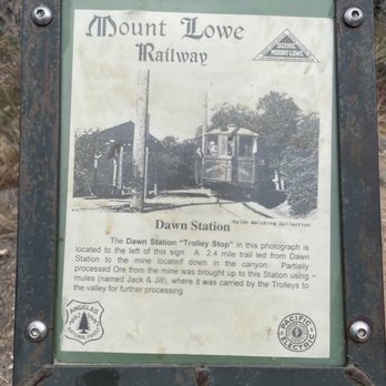 Dawn Mine Hike - The sign that you can see before heading down to Dawn Mine if you took Mt. Lowe (the concrete path up) - Hiking Near Me - Altadena, California