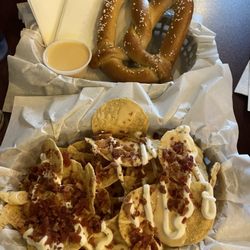 Westend Taproom Tip & Sip - Giant pretzel and nachos