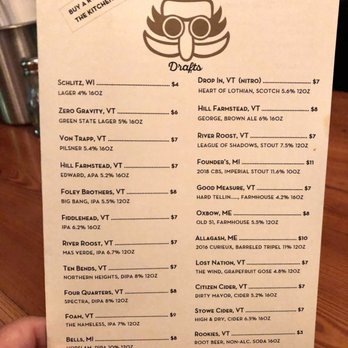 Doc Ponds - Draft Menu - Bars Near Me - Stowe, Vermont