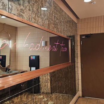 Flecha Cantina - Inside Women's bathroom, a cute "You had me at taco" mirror sign. - Mexican Near Me - Huntington Beach, California