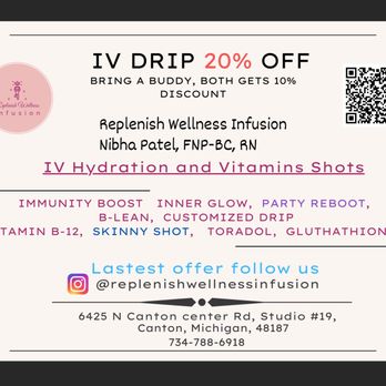 Replenish Wellness Infusion - IV Hydration Near Me - Canton, Michigan
