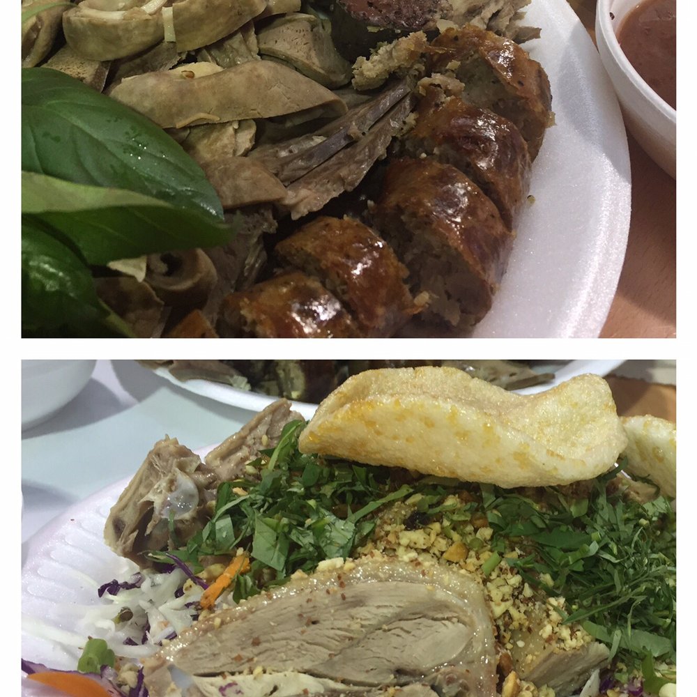 #9 pork sausages\ misc pork goodies and duck salad