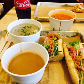 The Gray Olive Cafeteria - Roasted Chicken Sandwich and a couple soups!! So good with the Dip!! - Breakfast & Brunch Near Me - Burnaby, British Columbia