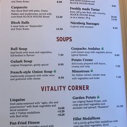 Block House - Menu