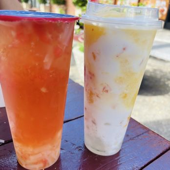 Mission Tasty Hut - The mango drink and watermelon green tea - Seafood Near Me - Fremont, California Mission Tasty Hut - The mango drink and watermelon green tea - Seafood Near Me - Fremont, California