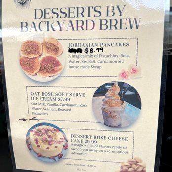 Backyard Brew - Menu. Soft serve is $8. - Coffee & Tea Near Me - Palo Alto, California Backyard Brew - Menu. Soft serve is $8. - Coffee & Tea Near Me - Palo Alto, California