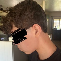 Roosters Men's Grooming Center - This is the job they did.. and claimed his hair was to short to do a fade .....