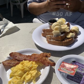 Schooner or Later - French Toast with bananas and extras - Sandwiches Near Me - Long Beach, California