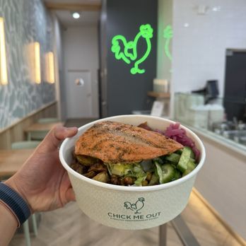 Chick Me Out - Salmon bowl - Mediterranean Near Me - North Hollywood, California Chick Me Out - Salmon bowl - Mediterranean Near Me - North Hollywood, California