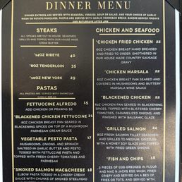 Menu as of May 2025 Menu as of May 2025