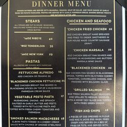 Tahoma Valley Golf Course - Menu as of May 2025