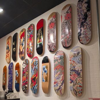 Menya Ultra - Skate decks are an interesting decoration - Ramen Near Me - San Diego, California Menya Ultra - Skate decks are an interesting decoration - Ramen Near Me - San Diego, California
