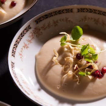 Localis - A beautiful bowl -- roasted parsnip soup with fried parsnip, pomegranate seeds, balsamic reduction & pea shoots. - New American Near Me - Sacramento, California Localis - A beautiful bowl -- roasted parsnip soup with fried parsnip, pomegranate seeds, balsamic reduction & pea shoots. - New American Near Me - Sacramento, California