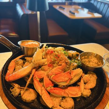 The Dead Fish - Double Shrimp and Crab Sizzling Iron Skillet - Seafood Near Me - Crockett, California The Dead Fish - Double Shrimp and Crab Sizzling Iron Skillet - Seafood Near Me - Crockett, California