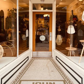 Lucca Laser Workshop - Entrance - way cool to keep the original tile - Gift Shops Near Me - Cincinnati, Ohio