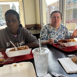 Two friends enjoying dinner. Two friends enjoying dinner.