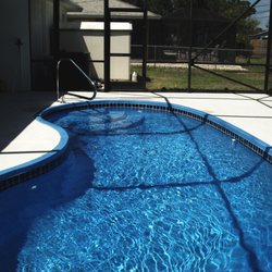 Aquatic Surfaces - Fiberglass Pool with tile resurfaced with AquaGuard 5000