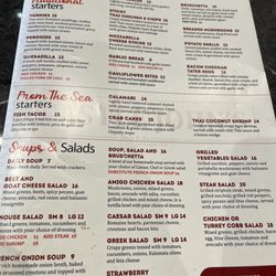 Castle John's Pub - First part of the menu