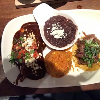 Sol Agave - Carnitas soft taco and chicken mole enchilada - New Mexican Cuisine Near Me - Santa Monica, California Sol Agave - Carnitas soft taco and chicken mole enchilada - New Mexican Cuisine Near Me - Santa Monica, California