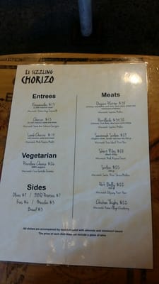 Menu photo 5 El Sizzling Chorizo Auckland, AUK Menu photo 5 El Sizzling Chorizo Auckland, AUK