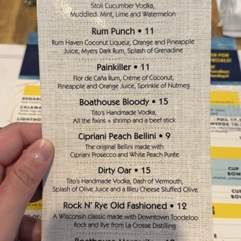 Boathouse On the Bay - Drink Menu - Seafood Near Me - Sister Bay, Wisconsin