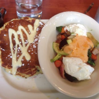 Blue's Egg + Bakery - Root Veggie Hash with a Blueberry Pancake - Breakfast & Brunch Near Me - Milwaukee, Wisconsin Blue's Egg + Bakery - Root Veggie Hash with a Blueberry Pancake - Breakfast & Brunch Near Me - Milwaukee, Wisconsin