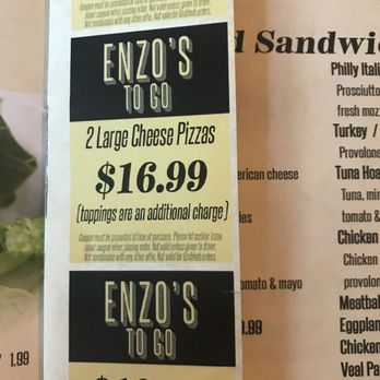 Enzo's To Go - a menu for a restaurant - Italian Near Me - Glen Mills, Pennsylvania