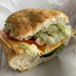 Mr. Pickle's Sandwich Shop - Veggie Pestoli (Half) on a Dutch Crunch Roll