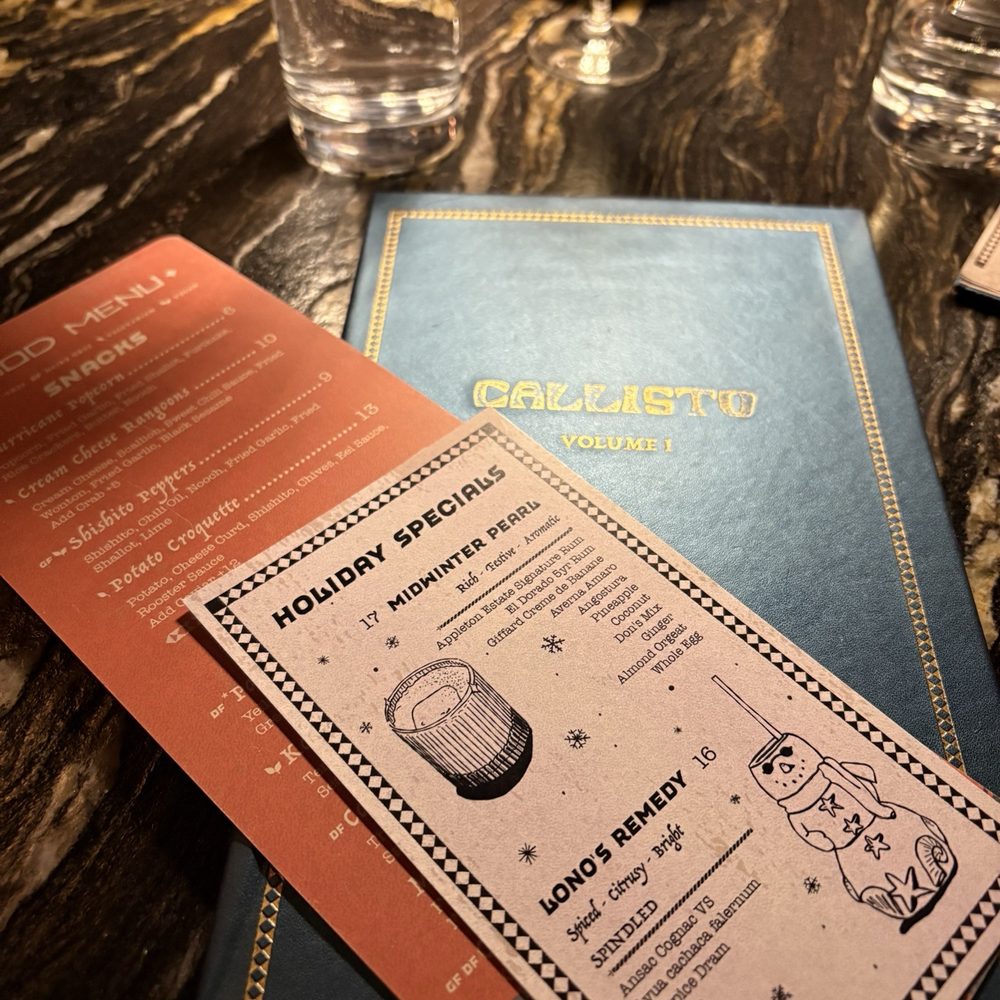 Callisto - Holiday drink menu - Tiki Bars Near Me - Bentonville, Arkansas