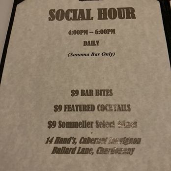 Sonoma Cellar - Happy hour menu - Steakhouses Near Me - Henderson, Nevada Sonoma Cellar - Happy hour menu - Steakhouses Near Me - Henderson, Nevada