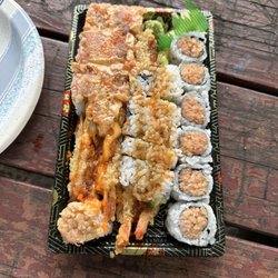 Steak & Steel Hibachi - Godzilla roll, shrimp tempura roll, spicy tuna roll