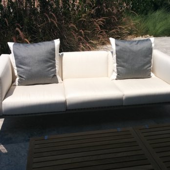 AG Interior Designs - Grey & White Striped Patio Pieces - Shades & Blinds Near Me - Las Vegas, Nevada