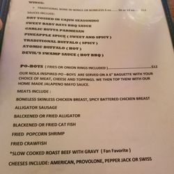 Tail'Gators Bar, Grill and Daiquiris - Menu
