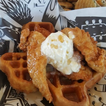 Slim Chickens - The waffles were shaped like texas, nice touch! - Chicken Wings Near Me - Katy, Texas Slim Chickens - The waffles were shaped like texas, nice touch! - Chicken Wings Near Me - Katy, Texas
