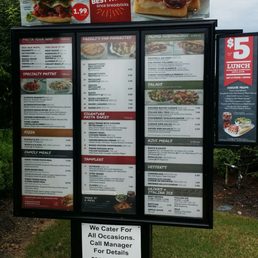 Drive thru menu