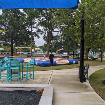 Virginia Beach KOA - One of the jumping pillows inside the Pocket Park Activity Area - Campgrounds Near Me - Virginia Beach, Virginia Virginia Beach KOA - One of the jumping pillows inside the Pocket Park Activity Area - Campgrounds Near Me - Virginia Beach, Virginia