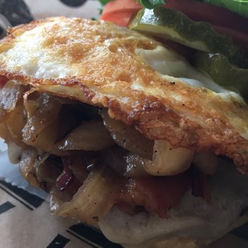 Local Burger - Quinoa black Bean burger with sunny side up egg and bacon. Yaassss - Burgers Near Me - Bay Shore, New York Local Burger - Quinoa black Bean burger with sunny side up egg and bacon. Yaassss - Burgers Near Me - Bay Shore, New York